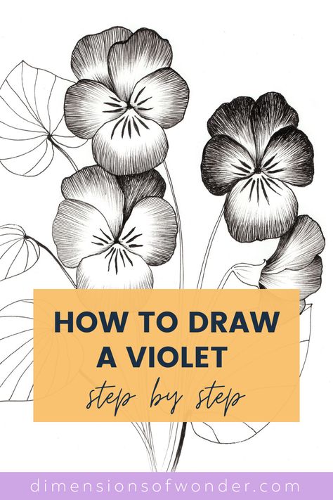 How To Draw Violets Flower, How To Draw Violets Step By Step, Learn To Draw Flowers Step By Step, How To Draw A Violet Flower, Violet Drawing Flower, How To Draw Flowers Step By Step Easy, Zentangle Flowers Step By Step, Violet Flower Drawing, How To Draw Flowers Step By Step