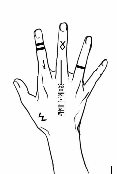 Small Norse Mythology Tattoo, Vikings Hand Tattoo, Simple Rune Tattoos, Rune Finger Tattoo Men, Viking Runic Tattoos, Runic Hand Tattoos, Viking Tattoos Hand, Norse Hand Tattoos For Guys, Nordic Hand Tattoos For Guys