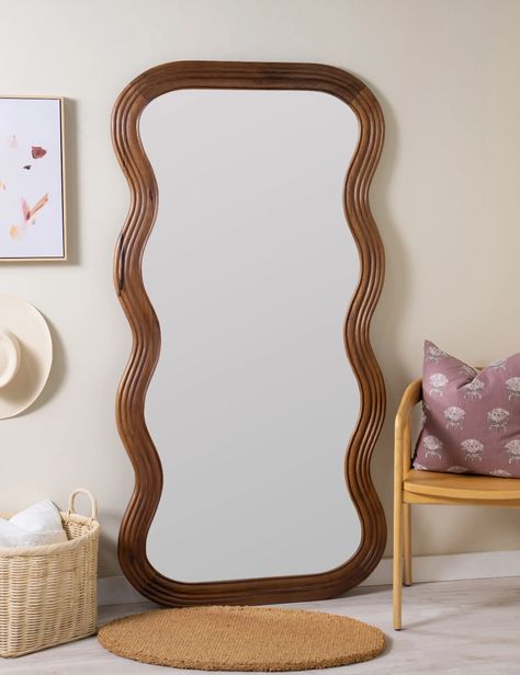 Renata Full Length Mirror Mirror Wood Frame Ideas, Mid Century Full Length Mirror, Unique Full Length Mirror, Long Mirrors In Bedroom, Mirrors In Bedroom, Hall Mirror, Mirror Decor Ideas, Sarah Sherman, Floor Length Mirror