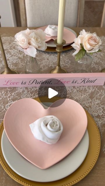 Eileen | Home Decor on Instagram: "Transforming my dining room into a love-filled wonderland! 💖✨ Setting the scene for the perfect Valentine’s Day tablescape – whether it’s a cozy dinner for two or a Galentine’s celebration with some friends, let’s make it unforgettable! 💁‍♀️ Check out my tablescape and get ready to turn your space into a love haven. Ready to create your own 🎀✨ #ValentinesDay #TablescapingMagic #DIYLove #valentinesdecor #targetstyle #targetdollarspot #heartplates #valentineshomedecor #tablescapetuesday #tablescapestyling #bridalshower #bridaltea #coquette #coquetteaesthetic #coquettestyle 💕🥂" Cozy Dinner, Target Dollar Spot, Dollar Tree Finds, Bridal Tea, Dinner For Two, Some Friends, Target Style, Diy Party Decorations, Budget Wedding