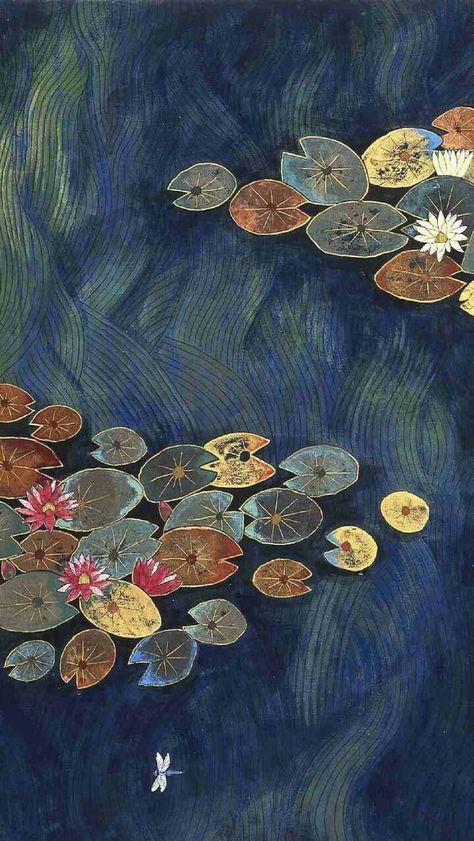 Art Japonais, Arte Inspo, Art Et Illustration, Japanese Painting, Japanese Prints, Water Lilies, Art Moderne, Indian Art, Matilda