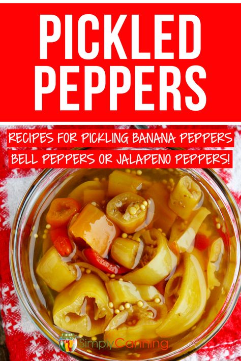 Refrigerator Banana Peppers Recipe, Garden Peppers, Pickled Pepper Recipe, Pickles Recipes, Pickled Things, Canning Peppers, Pickled Hot Peppers, Homestead Diy, Hot Pepper Recipes