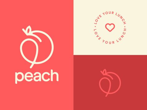 I like the color way that is used, I like that this showed the process to get to the final piece. It isn't a solid peach, it is more abstract and I really enjoy that your eye has to create the image. Peach Logo Design, Peach Branding, Peach Illustration, Girly Logo, Color Exploration, Peach Design, Show Logo, Logo Reference, Nutrition Logo