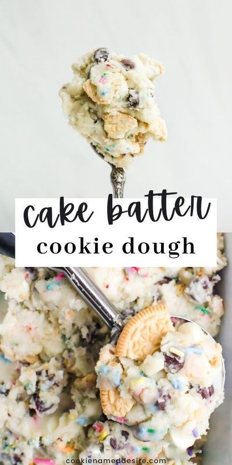 Cookies And Cream Edible Cookie Dough, Eddie Cookie Dough, Easy Quick Recipes Desserts, Edible Dough Recipes, Edible Cookie Dough Flavors, Edible Cake Batter Recipe, Edible Batter, Edible Cake Batter, Cookie Dough Recipe Edible