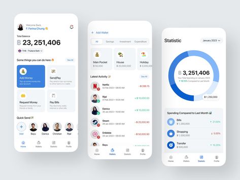 Digital Banking Mobile App by F. Ferina Chung ✨ for Caraka on Dribbble Bank App Ui, Banking App Ui, Digital Banking, Android App Design, Savings And Investment, Ui Design Website, Banking App, Mobile Ui Design, Mobile Banking