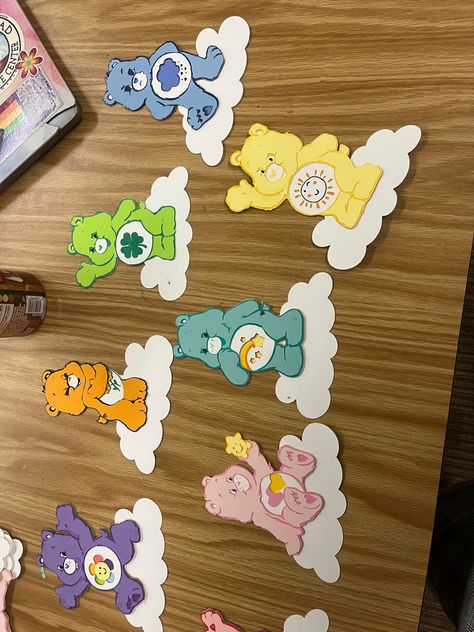 Care Bear Door Decs, Disney Door Decs Resident Assistant, Care Bears Classroom Theme, Care Bears Bulletin Board, Care Bear Classroom Theme, Care Bear Bulletin Board, Ra Hallway Decorations, Door Decks Ra, Summer Door Decs Ra