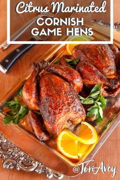 Orange Cornish Hen Recipe, Brine For Cornish Hens, Cornish Hen Brine Recipe, Cornish Hen Recipes, Apple Cider Brined Turkey, Broiled Salmon Recipes, Game Hen Recipes, Cornish Game Hen Recipes, Bird Recipes