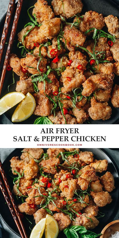 Air Fry Healthy Meals, Air Fried Chicken Recipes Healthy, Air Fryer Chicken Bites Corn Starch, Healthy Savoury Recipes, Healthy Recipes For Air Fryer, Airfryer Chicken Recipes Healthy, Baked Chicken Air Fryer Recipes, Ninja Recipes Air Fryer, Air Fry Chicken Recipes