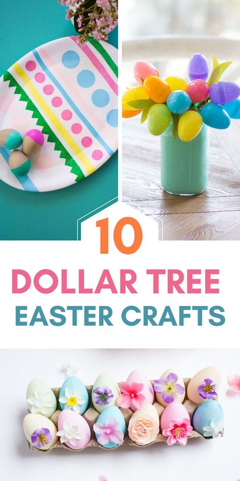 Dollar Tree DIYs for Easter Dollar Tree Crafts Easter, String Easter Basket, Dollar Store Easter Crafts, Easter Mason Jar Crafts, Easter Chick Craft, Easter Crafts Dollar Store, Dollar Tree Easter Crafts, Easter Mason Jars, Easter Basket Crafts