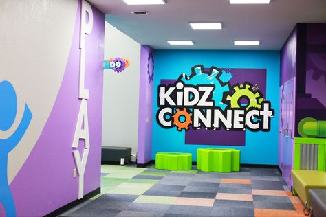 Youth Room Church, Kids Ministry Rooms, Church Mural, Mega Church, Childrens Ministry Decor, Kids Church Decor, Church Lobby, Sunday School Projects, Church Marketing