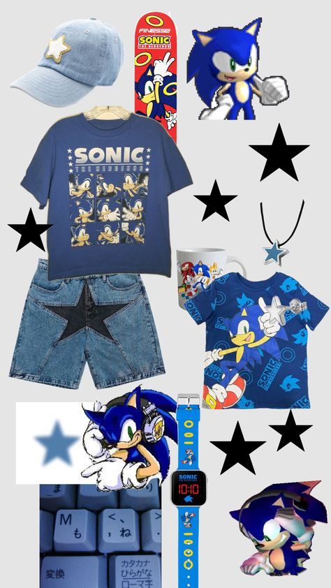 Sonic The Hedgehog Inspired Outfits, Sonic Clothes Aesthetic, Hedgehog Outfits, Sonic Inspired Outfits, Sonic Outfit, Poppy X Branch, Sonic Merch, Mickey Mouse Bedding, Sonic O