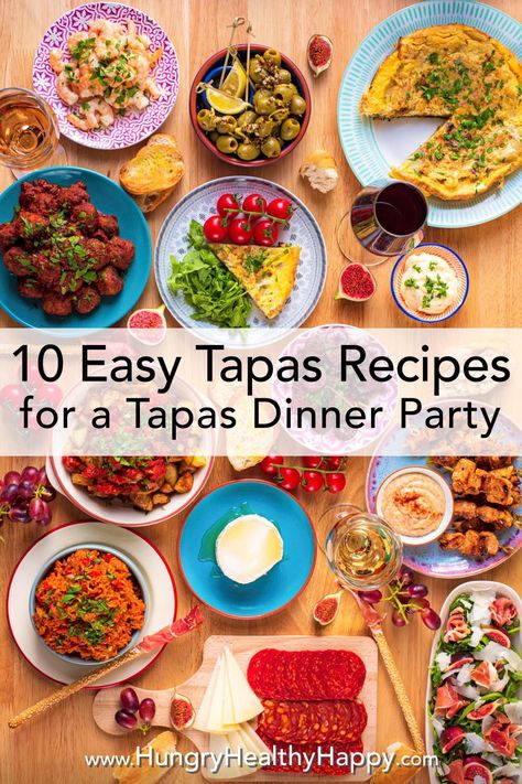 Enjoy all the flavours of Spain with these 10 Easy Tapas Recipes, that when put together make the most delicious homemade tapas dinner party feast. From traditional Spanish Tortilla, to Albondigas, Patatas Bravas, garlic prawns and the EASIEST Spanish Rice, and much more. Meat eaters and vegetarian/vegan diners are catered for and many of the finger foods here can be made ahead. Invite your friends around for some awesome bite sized meals from Spain. #tapas #spanish #tapasrecipe #mediterranean Homemade Tapas Ideas, Mediterranean Tapas Ideas, Tapas Birthday Party, Tapas Dishes Dinner Parties, Tapas For Party, Tapas Recipes Vegetarian, Spanish Easy Recipes, Tapas Dinner Ideas, Mediterranean Tapas Recipes