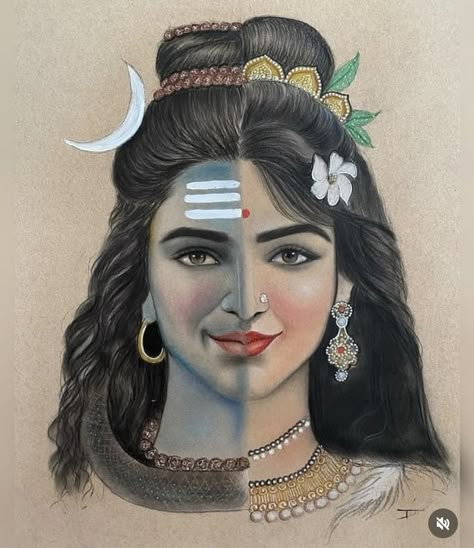 Half Krishna Drawing, Mahadev Ji Drawing, Mahakali Drawing, Mahadev Art, Buddhist Art Drawing, Ancient Drawings, Abstract Pencil Drawings, Pencil Sketch Images, Har Har Mahadev