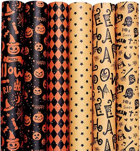 Halloween Gift Wrap, Diy Gift Wrapping Paper, Graffiti Party, Halloween Wrapping Paper, Wedding Party Bouquets, Ghost Crafts, Celebration Decor, Diy Wrap, Birthday Gift Wrapping