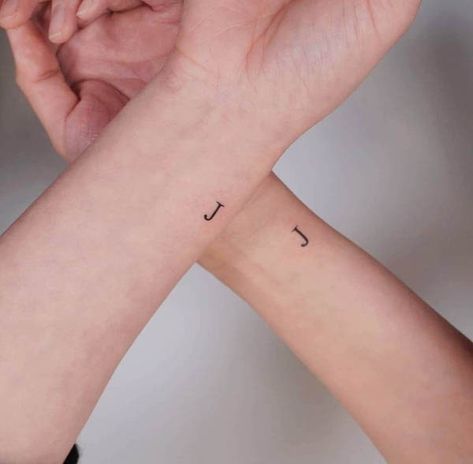 Letter J Tattoo, Kids Initial Tattoos, Boyfriend Name Tattoos, Small Name Tattoo, Small Letter Tattoo, Initials Tattoo, Initial Tattoos, Tattoo Free, Side Wrist Tattoos