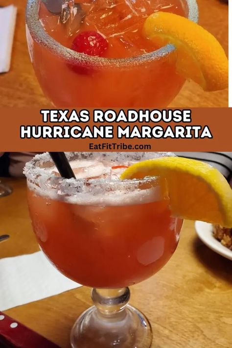 Texas Roadhouse Hurricane Margarita - Eat Fit Tribe Jamaican Cowboy Drink Texas Roadhouse, Texas Roadhouse Margarita Recipe, Cognac Drinks, Tequila Mixed Drinks, Margarita Mix, Fruit Juices, Texas Roadhouse, Spiced Rum, Margarita Recipes