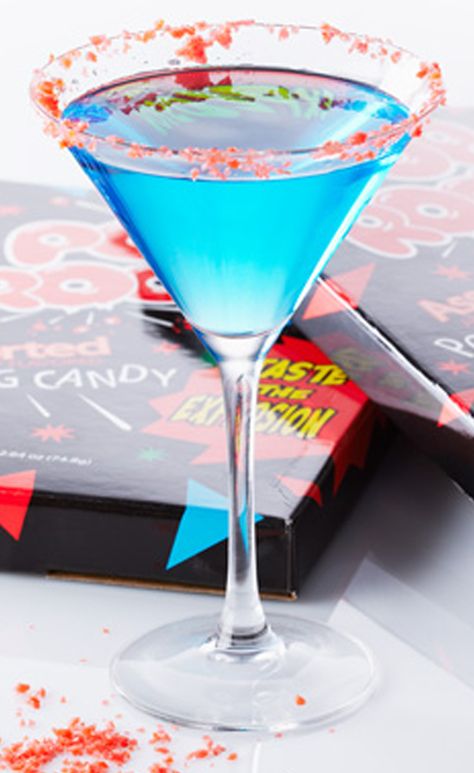 Get the party poppin' with this Pop Rocks Martini recipe. #BiteMeMore #martinis Pop Rock Cocktail, Pop Rocks Cocktail, Best Martini, Best Martini Recipes, Pop Rocks Candy, Martini Party, Martinis Drinks, Martini Recipe, Martini Recipes