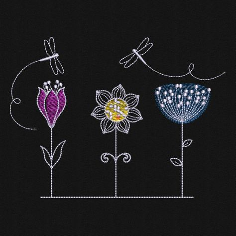 Redesigning Clothes, Embroidery Design Flowers, Embroidery Design Flower, Feather Embroidery, Embroidery Cards, Embroidery Design Sets, Design Flower, Flowers Spring, Free Machine Embroidery Designs