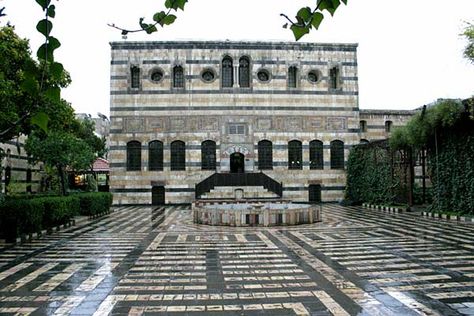 Al Azem Palace, Damascus. Al Azem Palace, Syria Pictures, The Missing Link, Damascus Syria, Small Fireplace, Indian Architecture, Summer Barbecue, Missing Link, Architecture Old