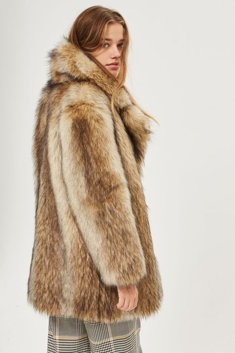 Carousel Image 4 Vintage Faux Fur Coat, Long Sleeves Jacket, Faux Fur Coat, Topshop Outfit, Signature Style, Top Brands, Faux Fur, Fur Coat, Asos