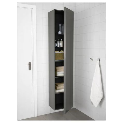 GODMORGON Hochschrank - Hochglanz grau - IKEA Godmorgon High Cabinet, Armoire Ikea, Ikea Godmorgon, Ceiling Materials, High Cabinet, Ikea Hemnes, Tall Cabinet, Summer Savings, Bathroom Cabinets