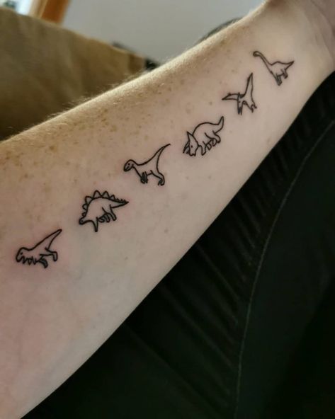 Minimalist Dinosaur Tattoo, Dinosaur Tattoo Ideas, Minimalist Dinosaur, Unique Tattoos Black Women, Nails With Fire, Cousin Tattoos, Tattoos Unique Meaningful, Men's Tattoo, Dinosaur Tattoo