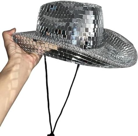 Disco Ball Cowboy Hat Sparkling Mirror Cowgirl Hat Bachelorette Bachelor Party Hat Silver Hat (Silver) at Amazon Women’s Clothing store Disco Ball Cowboy Hat, Silver Hat, Bachelorette Bachelor Party, Cowgirl Bachelorette, Disco Dance, Cowgirl Hat, Heart Shaped Sunglasses, Disco Balls, Disco Outfit