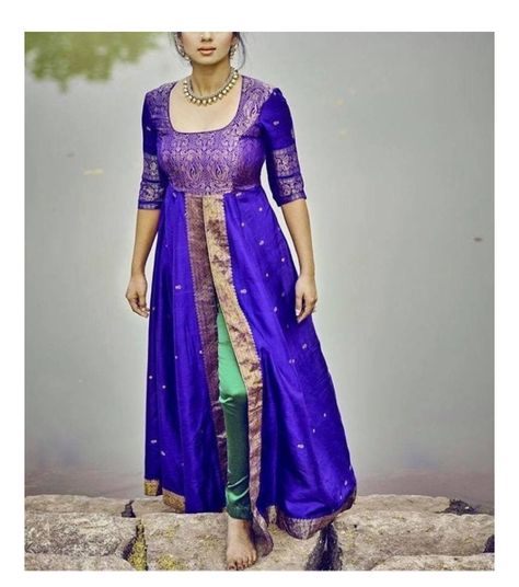 Shruthi Hariharan, Saree To Dress, Saree Reuse, Long Dress Patterns, Long Gown Design, Salwar Designs, Sari Dress, Saree Gown, Long Gown Dress