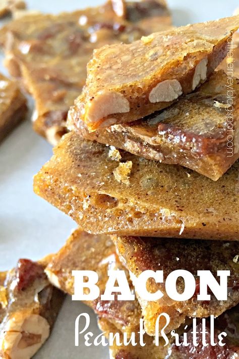 Food, recipes, tablesettings, and lifestyle inspiration. Bourbon Bacon Brittle, Bourbon Bacon Peanut Brittle, Bacon Brittle Recipe, Michael Symon, Ancho Chili, Christmas Recipes Appetizers, Buy Cookies, Candied Bacon, Peanut Brittle