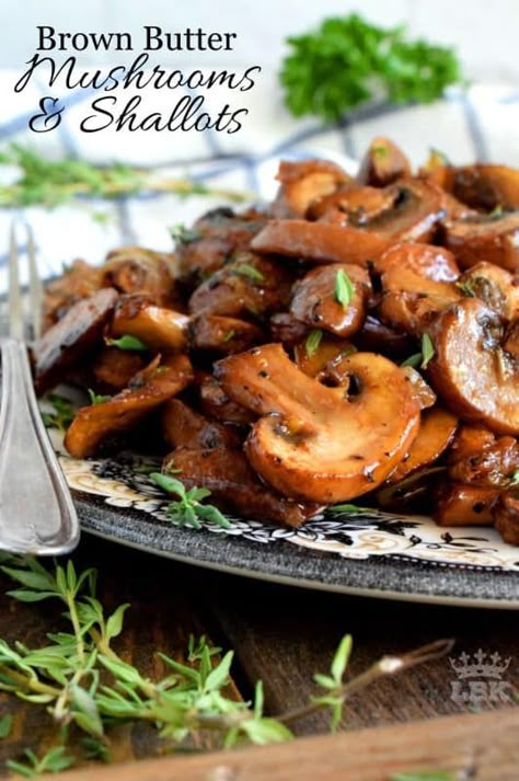 Shallots And Mushrooms, Shallots Recipe Dinners, Recipes With Shallots, Recipe Using Shallots, Mushroom Shallot, Sauteed Mushrooms And Onions, Shallots Recipe, Mushroom Dishes, Butter Mushrooms