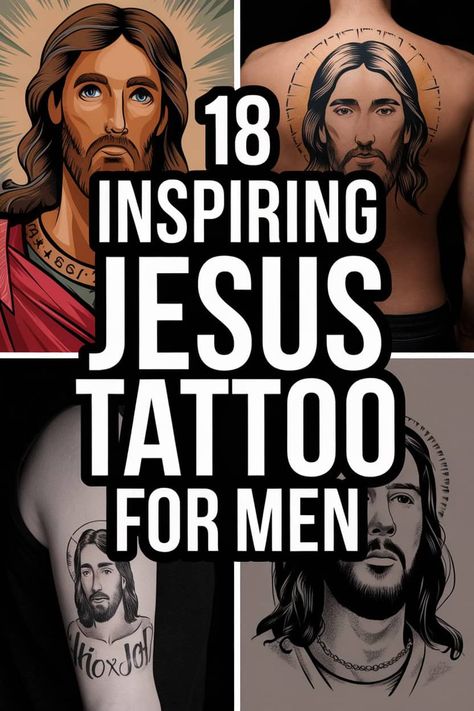 18 Meaningful and Beautiful Jesus Tattoo Designs for the Modern Christian Man Biblical Neck Tattoos, Mark 8:36 Tattoo, The Way The Truth And The Life Tattoo, Jesus Tattoo Design For Men, Be Still And Know That I Am God Tattoo, Jesus Piece Tattoo, Bible Tattoo Ideas, Christian Tattoo Ideas For Men, Jesus Tattoo Ideas