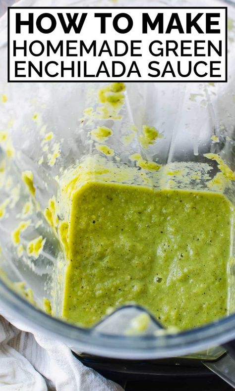 Tomatillo Enchilada Sauce, Green Chili Enchilada Sauce, Green Enchilada Sauce Recipe, Charred Vegetables, Homemade Green Enchilada Sauce, Best Enchilada Sauce, Enchilada Sauce Recipe, Green Chili Enchiladas, Poblano Sauce