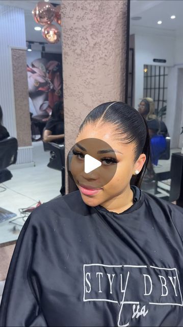 High Ponytail Middle Part, Center Part Ponytail, Middle Part Slick Back Ponytail Weave, Sleek Middle Part Ponytail, Middle Part High Ponytail, Middle Part Ponytail Black Women, Hair Styles For Wedding Guests, Frontal Ponytail Hairstyles, Pony Tailed Hairstyle