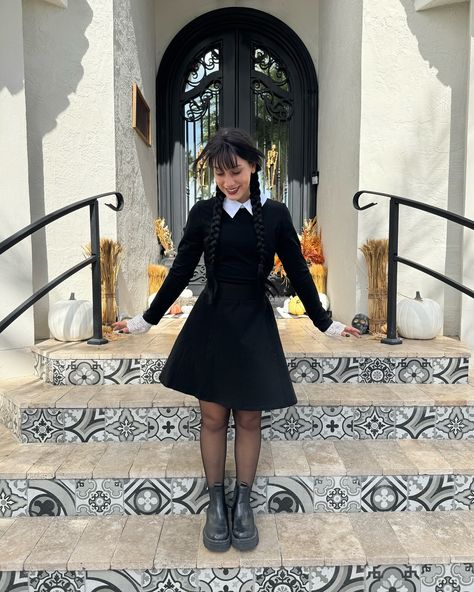 I’ll stop wearing black when they invent a darker color 🪦🕸️ Wednesday Addams costume was a success. I just love her 🖤🕯️ Not to brag, but I did win 2nd place in a costume contest last night 🤷🏽‍♀️ #wednesdayaddams #cosplay #halloweencostume #wednesdaynetflix #wednesdayaddamsmakeup #wednesdayaddamsoutfit #disneycostume Addams Outfit, Wednesday Addams Makeup, Wednesday Addams Outfit, Wednesday Costume, Not To Brag But, Wednesday Addams Costume, 2nd Place, Halloween 2024, Costume Contest