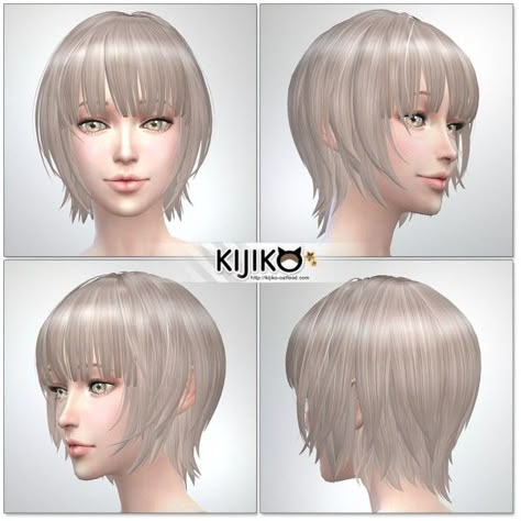 Kijiko: Bob with Straight Bangs (for Female) • Sims 4 Downloads The Sims 4 Cc Female Short Hair, Kijiko Sims 4 Hair, Short Bob Sims 4 Cc, The Sims 4 Cc Bob Hair, Sims4 Short Hair Female, Sims Bangs Hair, Sims Bob Hair, Short Hair Female Sims 4 Cc, Short Hair With Bangs Sims 4 Cc