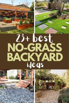 Backyard Grass Alternative, Grass Backyard, Low Maintenance Backyard, Large Backyard Landscaping, Yard Ideas Backyard, Small Yard Landscaping, Patio Grande, Backyard Layout, No Grass Backyard