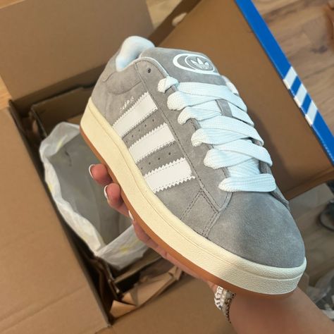 100% Authentic Grey Adidas Campus 00s. Bought Off The The Goat Website And Are Verified. The Only Reason I’m Selling These Is Because I Got The Wrong Size And Waited To Long To Return Them So I Am Just Selling Them. I Have This Same Pair In A 7 1/2 Women’s And Love Them And Wear Them Almost Every Day. #Brandymelville #Edikted #Iamgia #Aritzia #Chromehearts #Pacsun #Madhappy #Coquette #Ifsixwasnine #Nike #Preppy #Lululemon #Aviatornation #Freepeople #Adidas #Campus00 #Sambas #Gazelles #Grey #Whit Adidas Campus Gray, Grey Adidas Campus, Grey Sambas, Addidas Shoes Campus 00s Outfit, Grey Gazelle, Sambas Gazelles, Nike Preppy, Grey Campus, Grey Sneakers Women