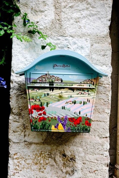 — audreylovesparis: Saint Paul de Vence, France Diy Letter Boxes, Vence France, Painted Mailboxes, Diy Mailbox, Unique Mailboxes, Letter Boxes, Diy Letters, Post Box, Do It Yourself Projects