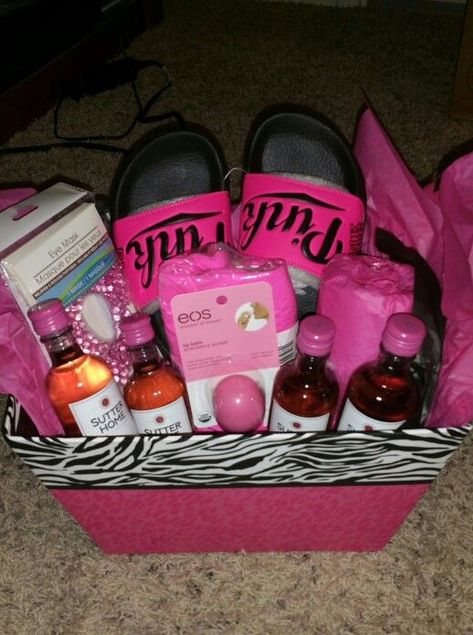 Perfect easter basket idea for an adult! $60 #kellzcreationz Adult Easter Basket Ideas, Pink Gift Basket, Adult Easter Baskets, Baskets Ideas, Adult Easter, Valentine Baskets, Easter Basket Ideas, Themed Gift Baskets, Diy Gift Baskets