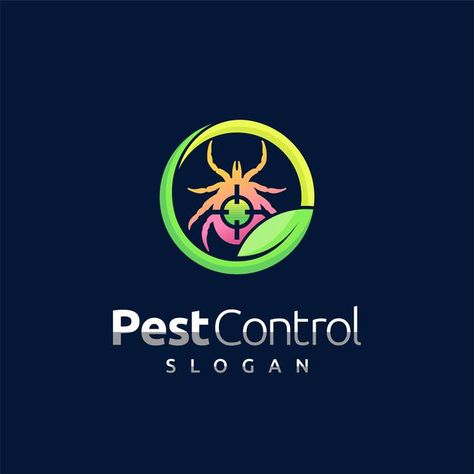 Pest Control Logo, Fumigation Services, Shield Logo, Insect Control, Service Logo, Vector Illustration Design, Company Logo Design, Logo Design Template, Ticks