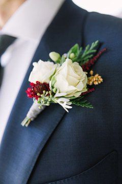 Burgundy Boutonniere, Boutineer Wedding, Fall Boutonnieres, Groom's Boutonniere, Petaluma California, Groomsmen Boutonniere, Wedding Boutonniere, Winter Wedding Flowers, Groom Boutonniere