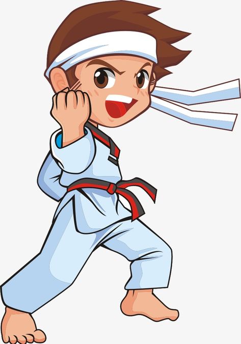 Taekwondo Cartoon, Taekwondo Kids, Kids Karate, Martial Arts Kids, Colorful Borders Design, Karate Martial Arts, Pencak Silat, Dog Coloring Page, Cartoons Png