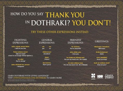 Dothraki Dothraki Language, You're Beautiful, All About Time, Thank You, Let It Be