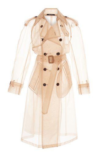 Light Trench Coat by Maison Margiela Trench With Dress Outfit, Organza Coat, Drip Fashion, Designed Clothes, Wedding Coat, Beige Trench Coat, Beige Coat, Looks Street Style, Raincoats For Women