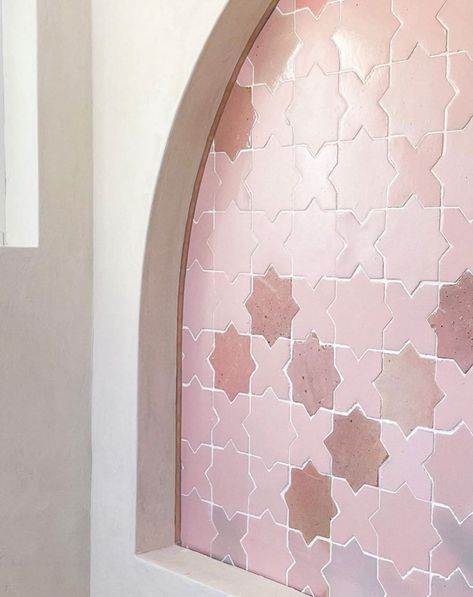 Jatana Tiles, Green And Pink Bathroom, High For This, Moroccan Pink, Mermaid Tile, House Bathrooms, Interior Tiles, Pink Tiles, Building House