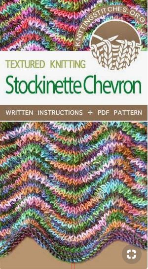 Textured Knitting, Knitting Patterns Free Beginner, Knitting Stitches Tutorial, Chevron Stitch, Knitting Patterns Free Hats, Knitting Instructions, Variegated Yarn, Scarf Knitting Patterns, Blanket Knitting Patterns