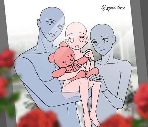 Family Base Drawing Reference, Family Of 3 Drawing Reference, Family Photo Drawing Base, Family Of 4 Drawing Base, Royal Family Drawing Base, Art Base Family, Family Body Base, Anime Family Base, Family Art Reference