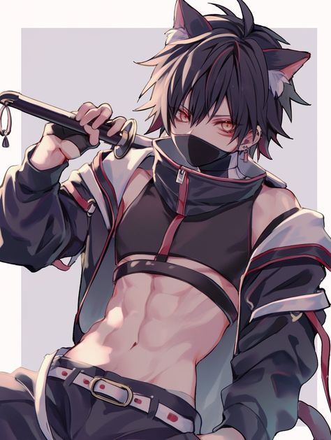 Catboy Fanart, Cat Boy Oc, Catboy Anime, Cat Boy Art, Anthro Cat Character Design, Anthro Cat, Anime Cat Boy, Neko Boy, Cat Boy