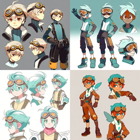 Goggle Character Design, Goggles Drawing Character Design, Goggles Character Design, Goggles Drawing Reference, Engineer Character Design, Goggles Drawing, Drawing Objects, Make A Comic Book, Game Concept Art