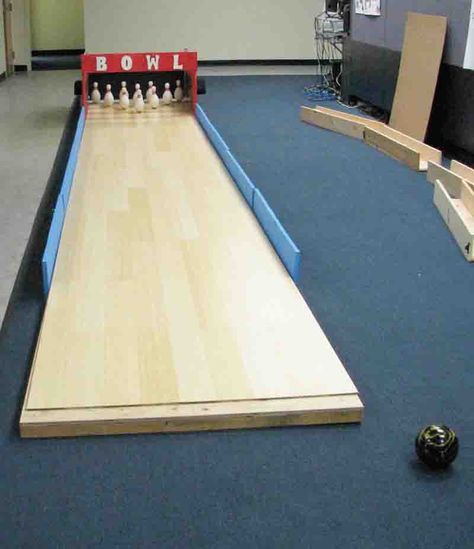 DIY bowling alley | NORTH AMERICAN BOWLING: Homemade Bowling Lanes: Just for Fun, or ... Homemade Bowling Alley, Backyard Bowling Alley, Diy Bowling Alley, Bowling Diy, Backyard Bowling, Backyard Furniture Diy, Home Bowling Alley, Outdoor Bowling, Diy Bowling